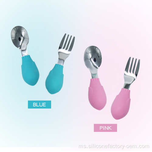 Fork bayi silikon dan sudu makan meja makan mesra alam
